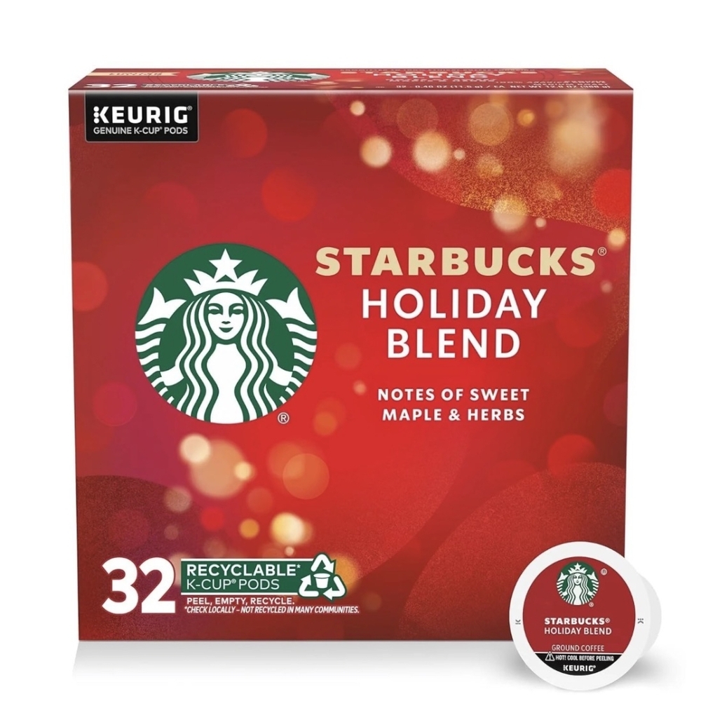 Starbucks Coffee Holiday Blend K-Cup Pods 32 Count